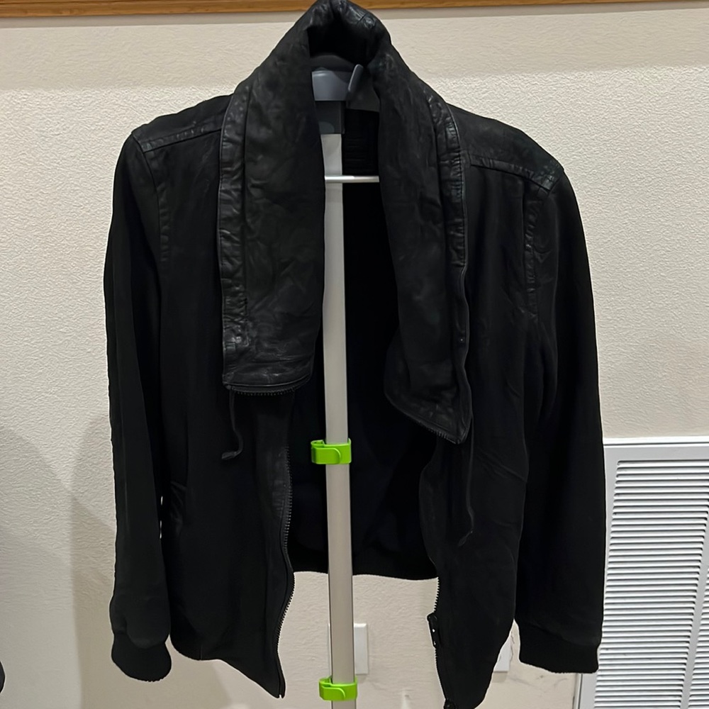 AllSaints Black Bomber Jacket